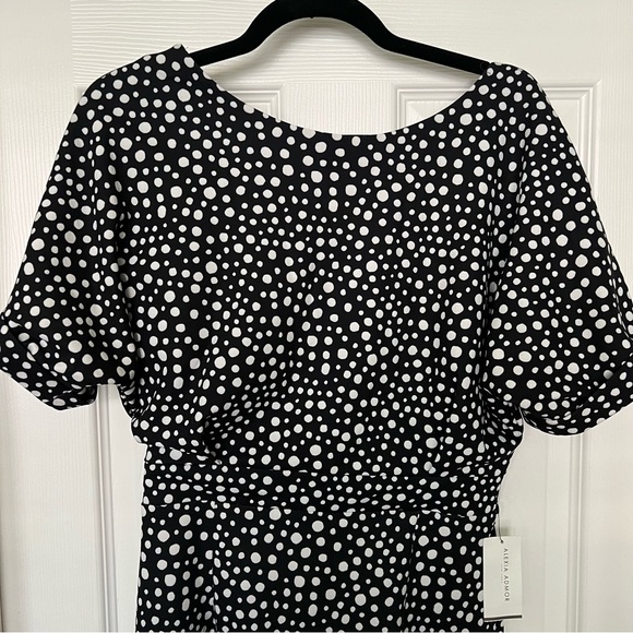 NWT Alexia Admor Black and White Polka Dot Dress - size SMALL - Picture 5 of 10